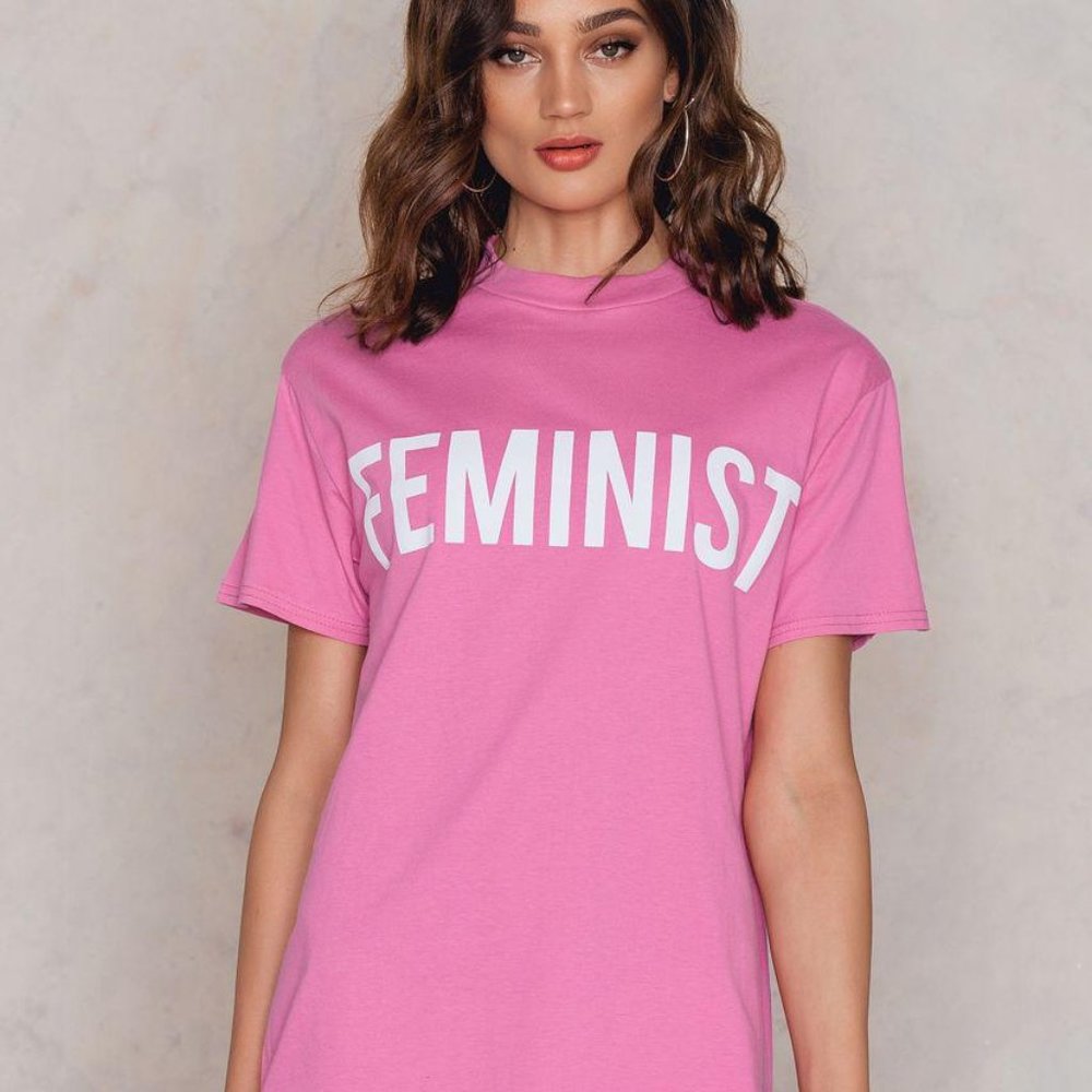 Boohoo Emma Feminist Slogan T-shirt Dress